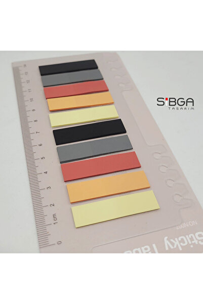 sibga tasarım Transparent Colored Post-It Note Paper - 200 Sheets Bookmark Sticker