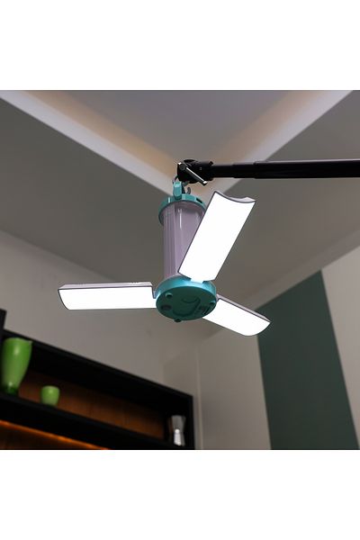 Olsenmark فانوس طوارئ LED قابل لإعادة الشحن مع لوحة شمسية - OME2769