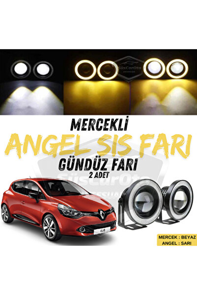 caralp Renault Clio 4 2012-2020 Uyumlu Mercekli Angel Sis Farı Metal 76 mm Sa...