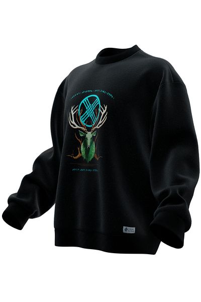 TURAN TACTICS PULOVER OVERSIZE IMPRIMAT DE CERB MITOLOGIC (UNISEX)