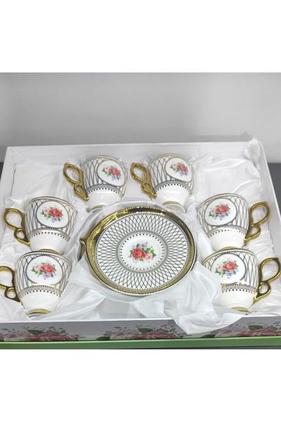Kosova Porcelain Maude - 12 Piece Coffee Cup Set for 6 Winter