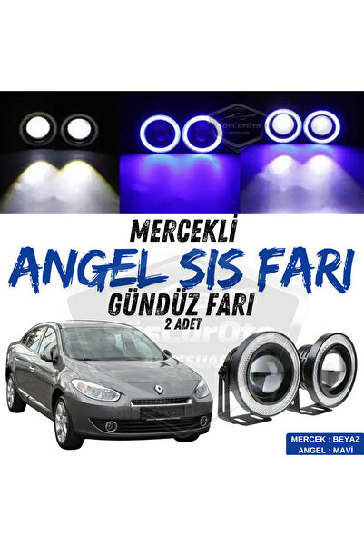 caralp Renault Fluence 2009-2016 Uyumlu Mercekli Angel Sis Farı Metal 76 mm M...
