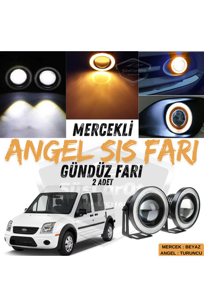 caralp Ford Connect 2002-2013 Uyumlu Mercekli Angel Sis Farı Metal 76 mm Turu...