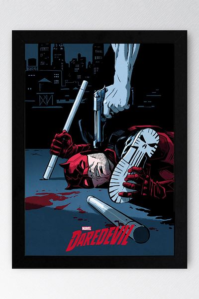 Saturn Tablou înrămat Daredevil - Poster de desene animate Marvel