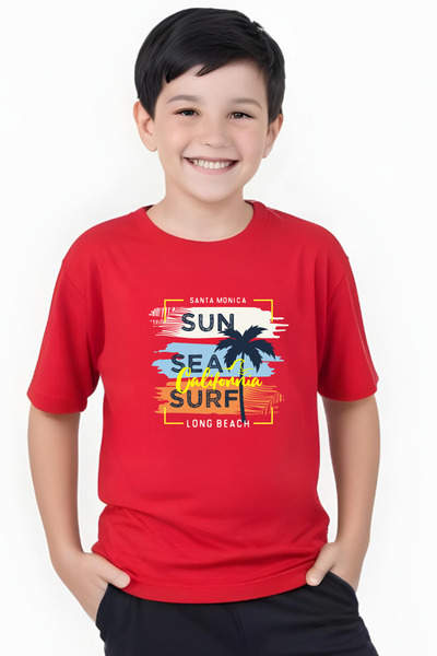 FYK COLLECTİON Majica kratkih rukava za dečake Santa Monica Sea Štampano T-shirt