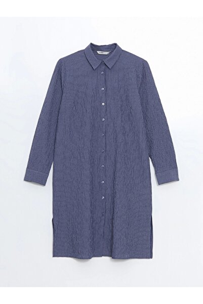 LC Waikiki قميص نسائي مخطط باللون الأزرق الداكن من Lcw Grace