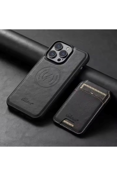 HYPERSOFT Iphone 14 Plus (6.7 inç) Uyumlu Stant Olabilen Cüzdanlı Deri Magsaf...