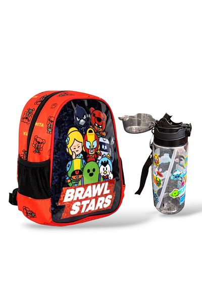 BRAWL STARS Geantă de grădiniță cu licență și set școlar din 2 piese pentru sticle de apă de 500 ml Ddcq 219663