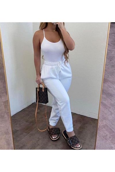 FUNSTYLE Rubber Leg White Raster Sportswear Sweatpants