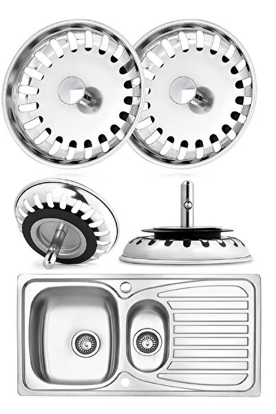 BİTERSE 2 Adet Çöpmak Paslanmaz Çelik Sifon Süzgeci 8 Cm Lavabo Evye Süzgeci Lavabo Gider Süzgeci