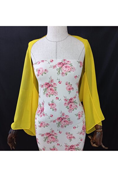 Qrsln Amylee Κίτρινο σάλι με μανίκια από σιφόν