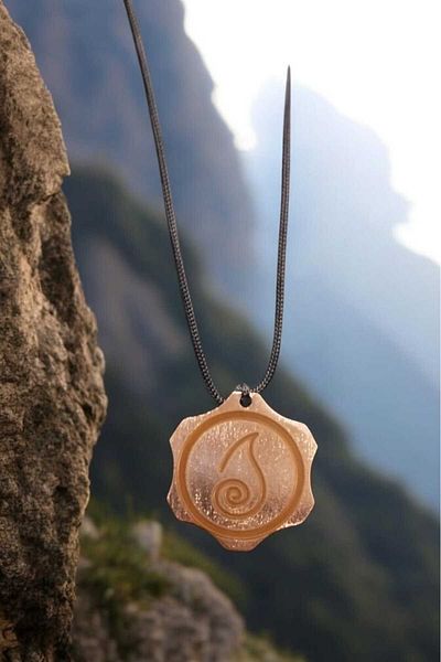 yerlikaya bakır Fire Element Symbol Pure Copper Necklace