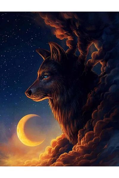 pixartsanat Wolf 30*40 Pixart Art Diamond Mosaic Painting Diamond Turkey