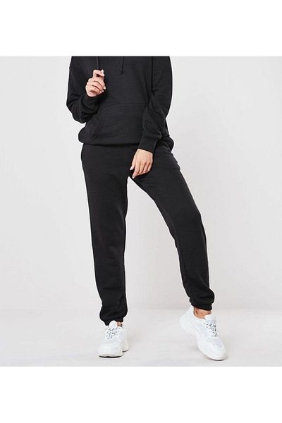 FUNSTYLE Γυναικεία φούτερ με κανονική μέση μαύρη υπερμεγέθη λαστιχένια φούτερ