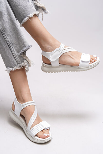 Riccon Bílé dámské sandály Yvnaestra - 00121002