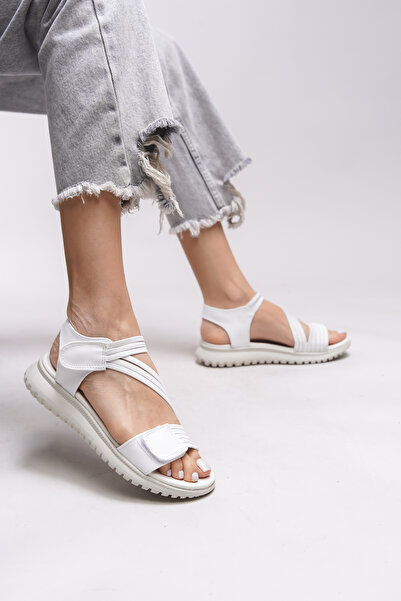 Riccon Bílé dámské sandály Yvnaestra - 00121002