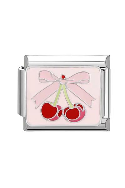 RoseCo00 Italian Steel Cherry Bracelet Charm