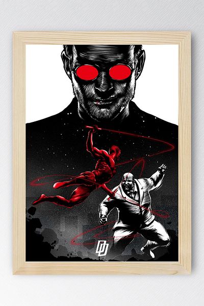 Saturn Tablou înrămat Daredevil - Poster de desene animate Marvel