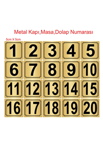 Outdoor One Metal Door, Table, Cabinet Number 5Cmx5Cm 20 Pieces (1..20) Gold ...