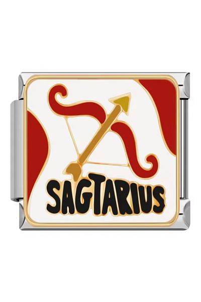 RoseCo00 Sagittarius Steel Italian Charm Bracelet Charm