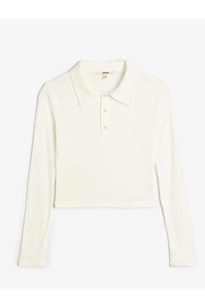 Koton Long Sleeve Buttoned Slim Fit Polo Neck T-Shirt