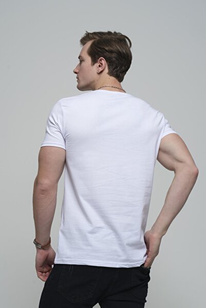 Oksit Ftx Slim Fit Likralı Bisiklet Yaka Erkek Basic Tshirt
