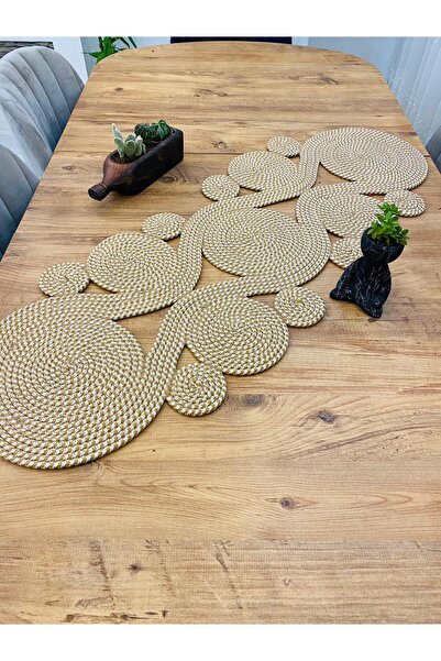 bestbeler Jute, Wicker, Coiled Model, Decorative Table Cloth, Runner 40X110 C...