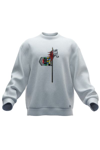TURAN TACTICS Comfortable Fit Unisex Sweatshirt with Wolf Headed Brick Design