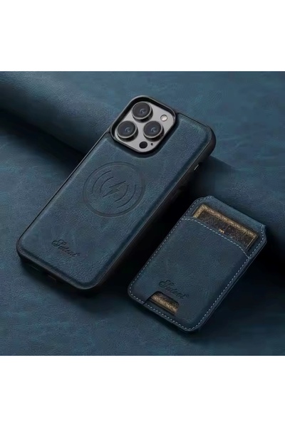 HYPERSOFT Iphone 12 (6.1 inç) Uyumlu Stant Olabilen Cüzdanlı Deri Magsafe Kılıf