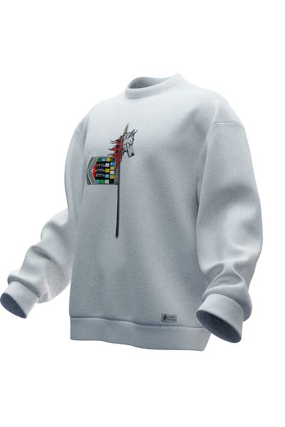 TURAN TACTICS Comfortable Fit Unisex Sweatshirt with Wolf Headed Brick Design