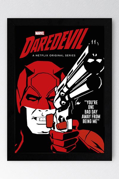 Saturn Tablou înrămat Daredevil - Poster de desene animate Marvel