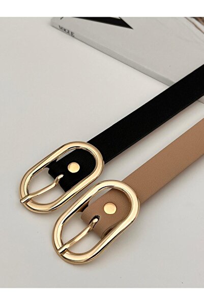 Descoin مجموعة من 2 إبزيم ذهبي بيضاوي للنساء، حزام، حزام سترة، حزام فستان، حز...