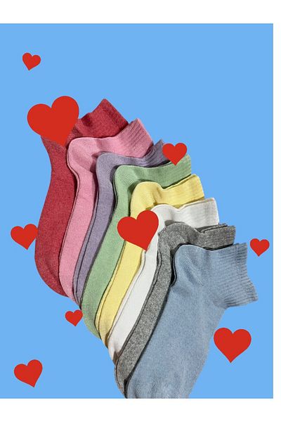 SOCKSHION Дамски изключително меки цветни получорапи Комплект колежански чорапи 8 чифта