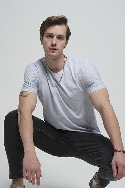 Oksit Ανδρικό μπλουζάκι Ftx Slim Fit Lycra Crew Neck Basic