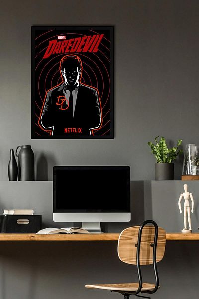 Saturn Tablou înrămat Daredevil - Poster de desene animate Marvel