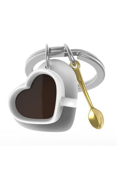 Metalmorphose Kalp Kahve Fincanı Anahtalık