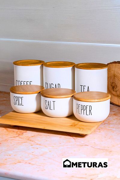 Meturas Mtrs 20241114   White Glass Bamboo Lid Spice Rack Set