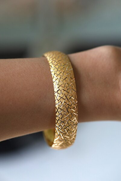 Yenigün Kuyumculuk 8 Ayar Altın Cam Kırığı Şarnelli Bilezik