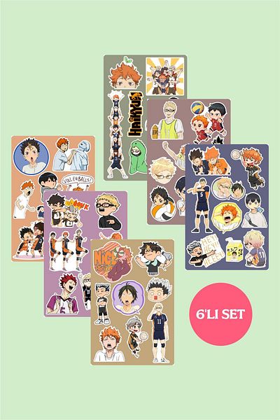 Piksel Grafik Σετ αυτοκόλλητα Haikyuu 6 τμχ - 10x15 cm 6 τμχ