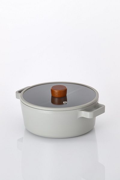 NEOFLAM Fika Aluminum Cast Pot with Gray Glass Lid 18 cm