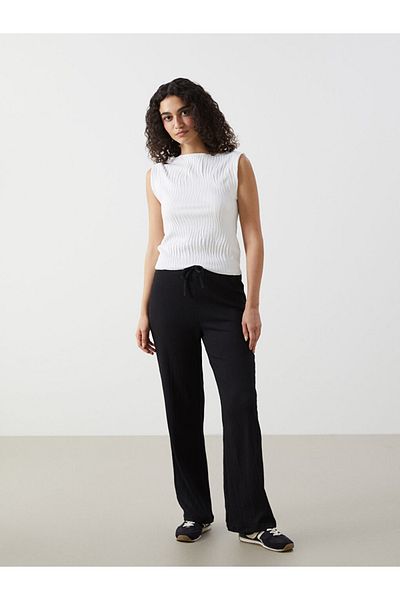 LC Waikiki Pantaloni de damă LCW Comfort cu talie elastică texturată