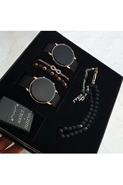 DEEPWELL Dijital Çift Kol Saatleri Çakmak Tesbih Bileklik Seti Pk19