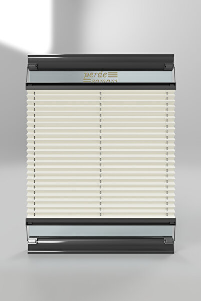 ViVeri Krem Pilise Katlanır Cam Balkon Perdesi-ofis Perdesi-ev Perdesi -plise...