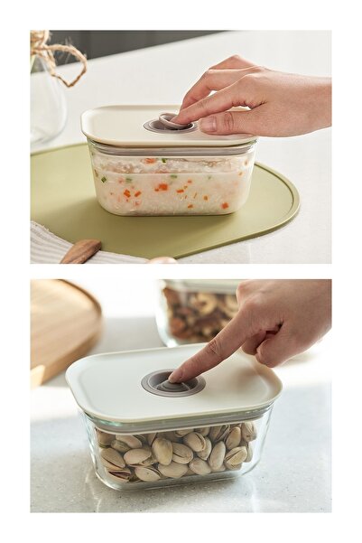 Prima Nova Fika Clik Rectangular Storage Container 470ml Beige