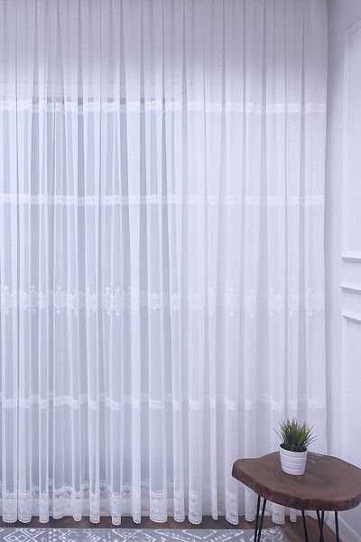 Brillant Living Room Bedroom Plain Avant-Garde New Season 2025 1/3 Regular Pleated Tulle Curtain Fy