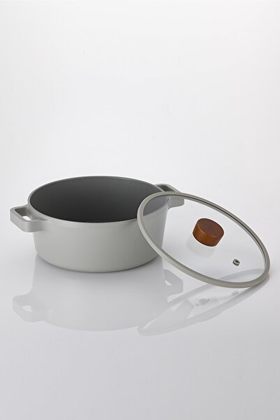NEOFLAM Fika Aluminum Cast Pot with Gray Glass Lid 18 cm