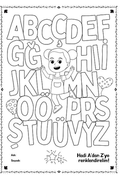 Emtory Home Alfabe Boyama Kartonu - Sınıf Anaokulu Etkinlik - Boyama Sayfası ...