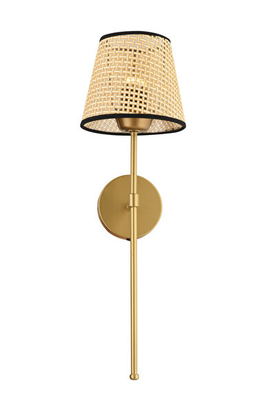 burenze Modern Hazeran Hasır Aplik Ledli Pilli Aplik Kablosuz Aplik Pil Tak Kullan 1 Adet