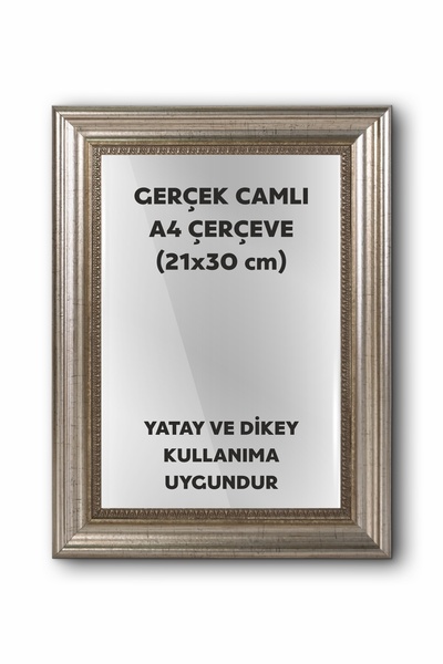 beedene Gerçek Camlı Çerçeve A4 21cmx30cm Diploma Çerçevesi Belge Çerçevesi F...