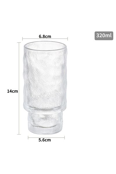 MIBRU Glass cup with glass straw and cleaning brush 320ml